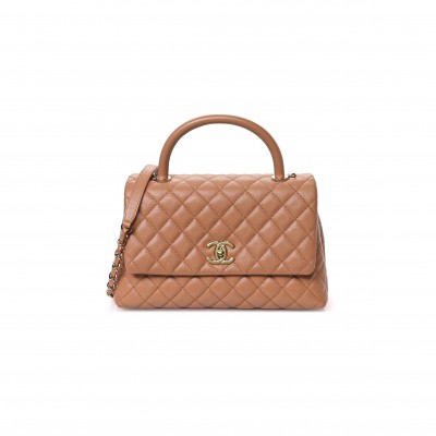 CHANEL CAVIAR SMALL QUILTED COCO HANDLE FLAP A92991 B05068 NB356 (29*18*12cm)